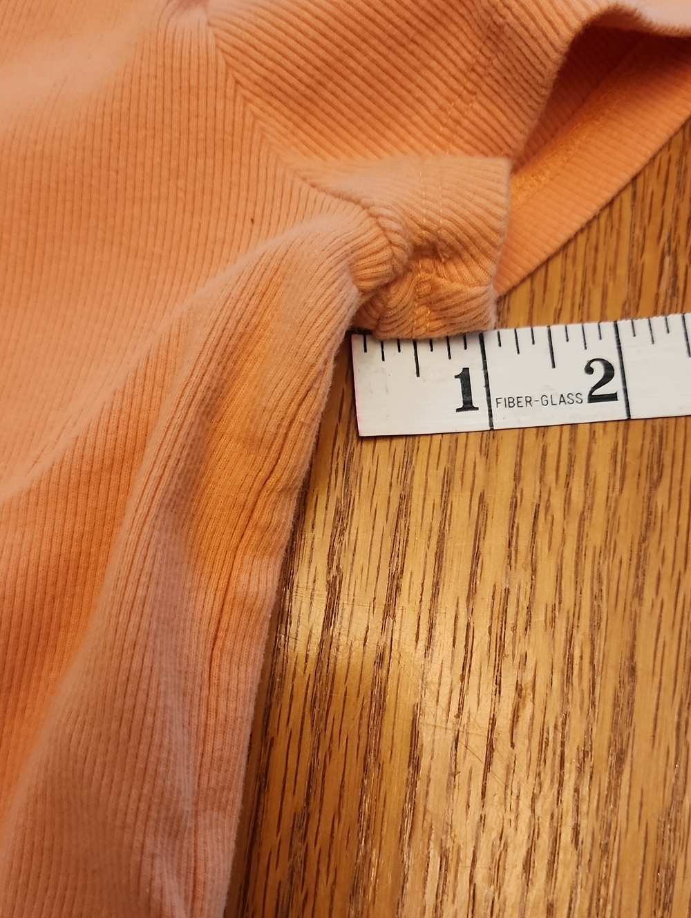 Anthropologie Women's Orange Short Sleeve Cropped Ribbed Tee - Picture 7 of 16
